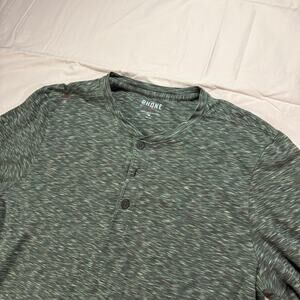 Rhone Henley Shirt Heathered Green Pima Cotton Performance SDH-182 Mens Medium